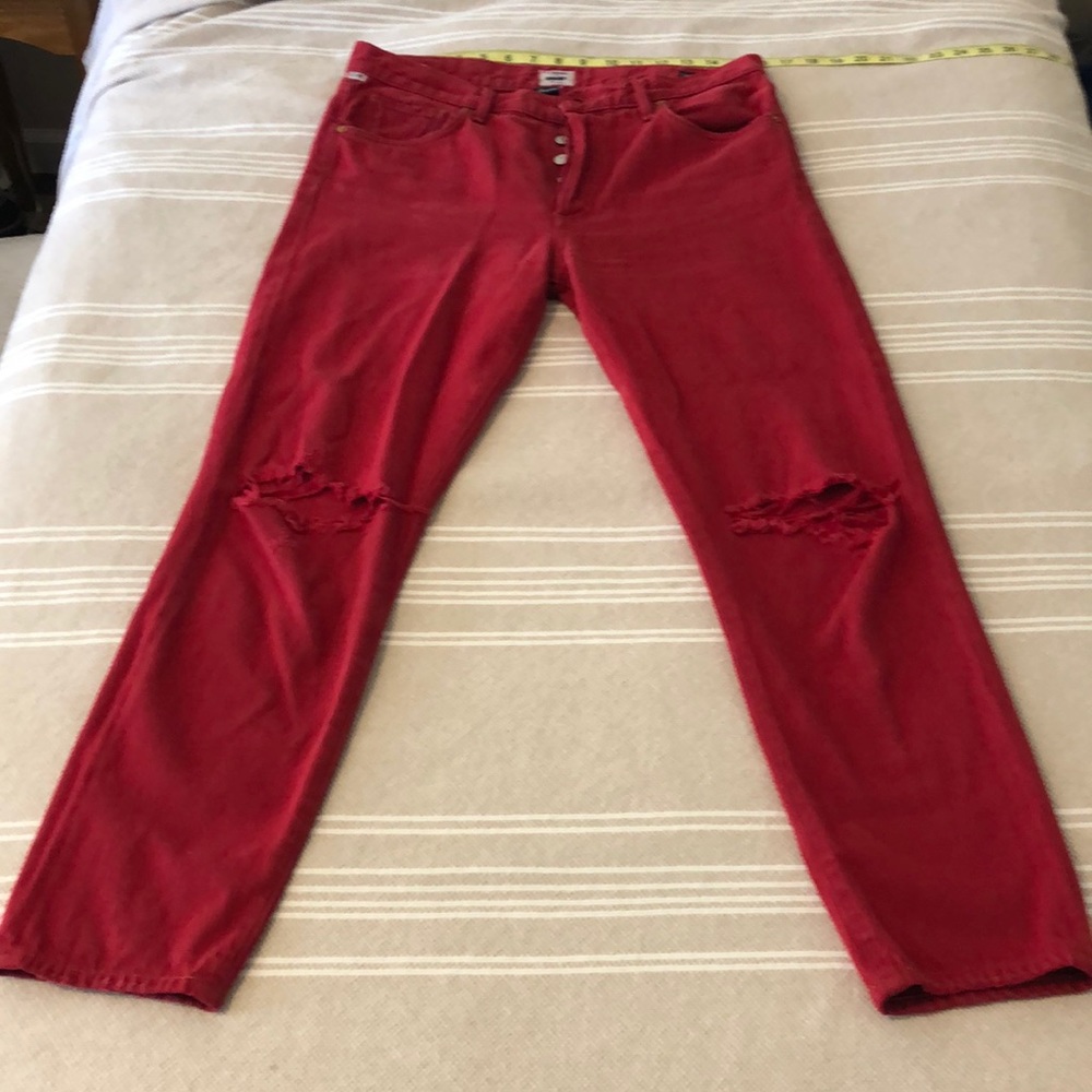 CoH Liya sz 29 red distressed boyfriend jean